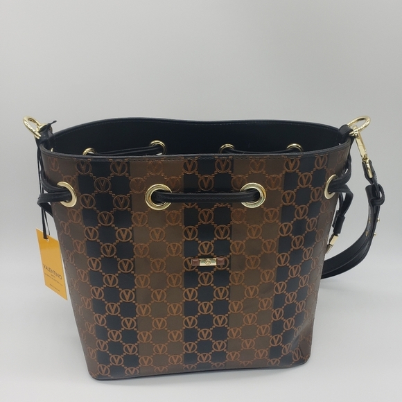 1387- VALENTINO By Mario Valentino Karl Monogram Stripes NWT - Picture 5 of 14